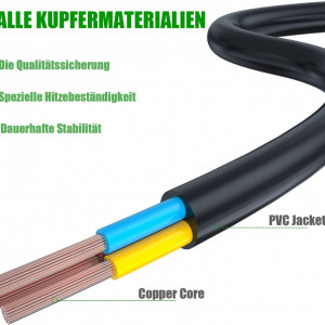 Cablu de alimentare pentru PC Mellbree, negru, 2 m - Img 5