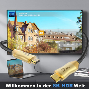 Cablu HDMI 2.1 Fatorm, 8K, negru/auriu, 3 m - Img 6