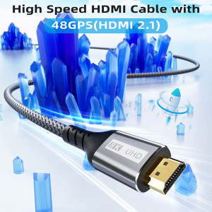 Cablu HDMI 8K de foarte mare viteza Gardien, 2.1, 48Gbps, compatibil cu TV / PS5 / X. Box, 1 m - Img 2