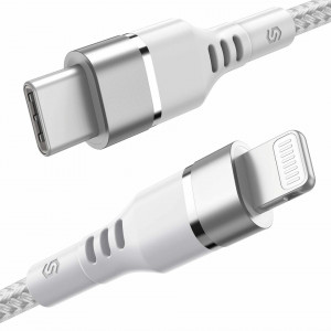 Cablu incarcare si transfer date Type C la Lightning Syncwire, alb/argintiu, 1,2 m