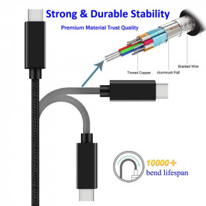 Cablu tip C la USB C 3.1 UNIDOPRO, negru, plastic, 3 m - Img 6