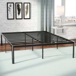 Cadru de pat din lemn, negru, 200 x 180 cm