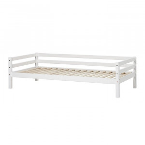 Cadru de pat, lemn masiv, alb, 56 x 98 x 208 cm - Img 1
