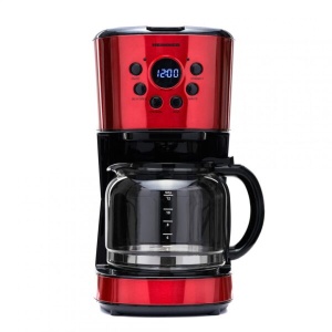 Cafetiera digitala Heinner HCM-1500RDIX, Putere 900W, Capacitate 1.5L, Timer, Display Led, Rosu/Negru - Img 2