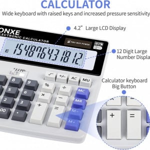 Calculator solar cu 12 cifre ONXE, PVC, multicolor, 16 x 16 cm 