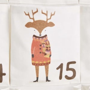 Calendar de Advent pentru Craciun Butlers, textil, natur, 71 x 123 cm