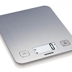 Cantar de bucatarie Heinner HKS-5IX, 5Kg, Tara, Functie cantarire lichide, Display LCD, Inox