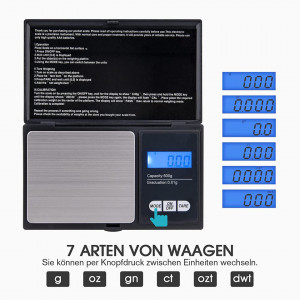 Cantar digital Mafiti, display LCD, otel inoxidabil/ABS, negru, 12.8 x 7.8 x 1.9 cm - Img 4