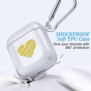 Carcasa de protectie pentru Airpods 1&2 Newseego, TPU/metal, transparent/auriu