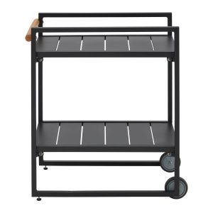 Cărucior de servire Riccardo gri închis metal/polilemn, 78/75/25 cm