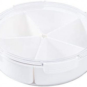 Caserola cu 5 compartimente Shopwithgreen, polipropilena, alb/transparent, 26 x 7,5 cm