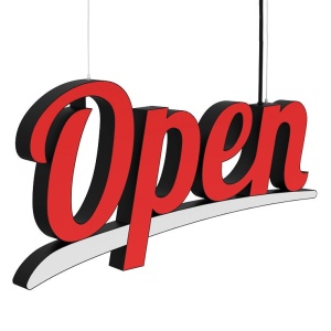 Caseta luminoasa LED suspendata, OPEN, 508mm, rosu/albastru, abcMIX, CS1249 - Img 1