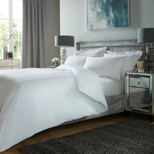 Cearsaf de pat din bumbac, alb, 180 x 200 cm - Img 2