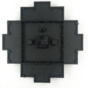 Ceas de perete cu rame foto Genena, lemn/sticla/plastic, negru, 40 x 40 x 4,5 cm - Img 4