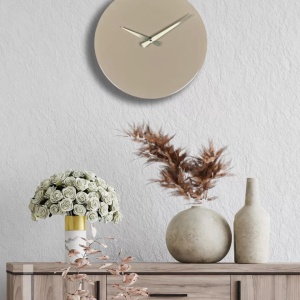 Ceas de perete decorativ 35x35 cm, metal, cappuccino - Verificat A · Re-Bloom - Img 2
