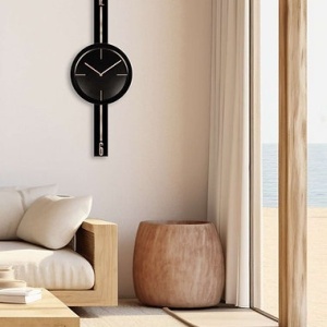 Ceas decorativ de perete Re-Bloom, otel, negru/auriu, 30 x 80 cm - Img 3