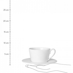 Ceasca de cafea cu farfurie Constance, alb, ceramica, 375 ml - Img 2