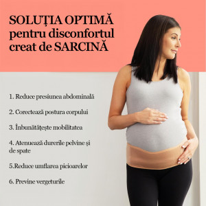 Centura abdominala pentru gravide AZMED, textil, bej, marime universala