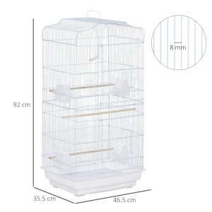Colivie pentru pasari Re-Bloom, metal/plastic, alb, 46,5 x 35,5 x 92 cm, Resigilat, Grad A - Img 3