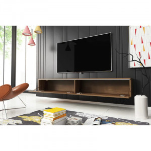 Comoda TV Aminata, PAL laminat, maro rustic, 30 x 32 x 180 cm