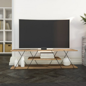 Comoda TV Canaz, lemn, maro, 120 x 33 x 30 cm - Img 2