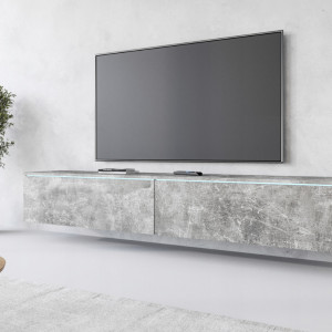 Comoda TV Dostie, PAL, gri beton, 33 x 30 x 140 cm