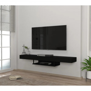 Comoda TV Tyquan, PAL, negru, 29,6 x 150 x 22 cm