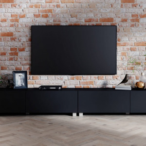Comoda TV Venezia, lemn, negru, 35 x 30 x 280 cm