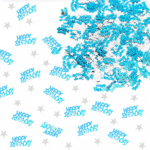Confetti "HAPPY BIRTHDAY" Hileyu, albastru, plastic, 40 g