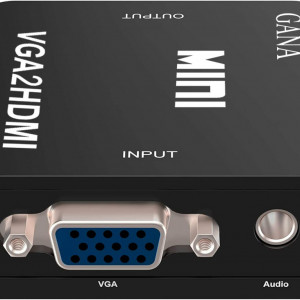 Convertor audio VGA la HDMI Gana, metal/plastic, negru - Img 2