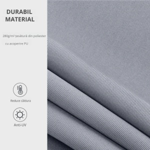 Copertina de soare manuala, poliester/aluminiu, 2.5m latime, extensie max 2m, unghi reglabil 5-45°, manivela Ø1.3x160cm, gri - Verificat A · Re-Bloom - Img 4