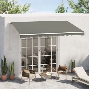 Copertina retractabila de exterior Re-Bloom, aluminiu/metal/poliester, 350x250 cm, deschidere manuala cu manivela, gri - Verificat A · Re-Bloom - Img 2