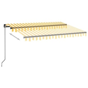 Copertina retractabila Fells, aluminiu/poliester, galben/alb/negru, 400 x 350 cm