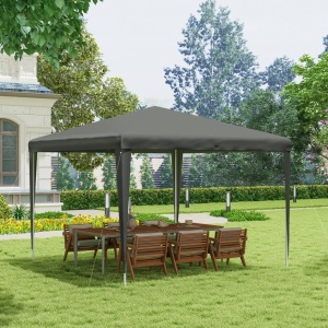 Cort de gradina portabil Re-Bloom, otel/PE, 293x293 cm, inaltime acoperis 252 cm, anti UV, 4 franghii + 8 tarusi inclusi, gri - Verificat A · Re-Bloom - Img 3