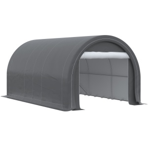 Cort garaj auto portabil 500x300x240 cm, prelata PE impermeabila, cadru otel galvanizat, usa fermoar 206x185 cm, rezistenta vant nivel 4, gri - Verificat A · Re-Bloom