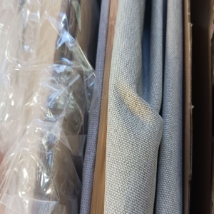 Coș de rufe Hennez,textil/lemn 140 l, Bej, 2 compartimente, Resigilat, Grad A - Img 5