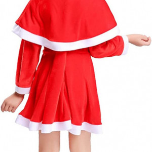 Costum de Craciun pentru fetita Tyidalin, 3 piese, poliester, alb/rosu, 6-7 ani - Img 4