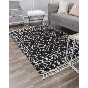 Covor CosmoLiving, textil, alb/negru, 200 x 290 cm