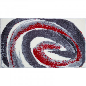 Covor de baie Colani, alb/gri/rosu, 60 x 100 cm - Img 1