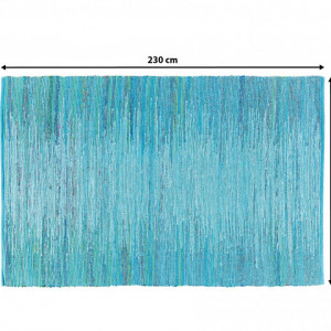 Covor Mersin, bumbac, albastru turcoaz, 160 x 230 cm - Img 4