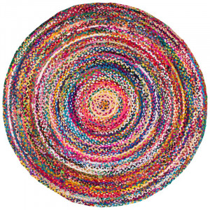 Covor rotund Rosanne, bumbac, multicolor, 122 cm