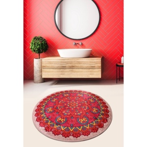 Covoras de baie Re-Bloom, 100% poliester, antialergic, 100cm, multicolor, Resigilat, Grad A - Img 4