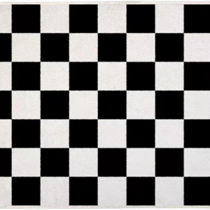 Covoras de baie YOSOOLL, poliester, alb/negru, 50 x 80 cm