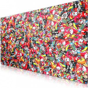 Covoras de birou Beymemat, cauciuc, multicolor, 90 x 40 cm