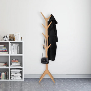 Cuier pentru haine Ebern Designs, lemn , 44,45 x 44,45 x 178,44 cm , natur - Img 4