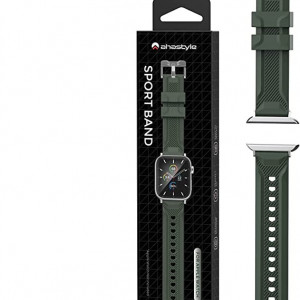 Curea pentru Apple Watch AHASTYLE, silicon, verde inchis, 15-23,5 cm - Img 2