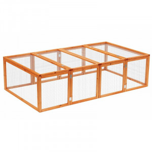 Cușcă din lemn masiv pentru iepuri sau animale mici, 48cm H x 100cm W x 181cm D - Img 1