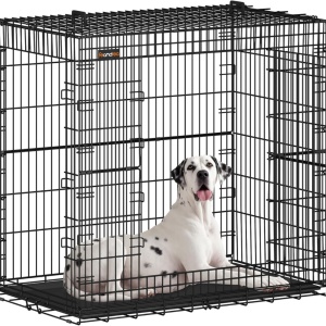 Cusca pliabila pentru caini Feandrea otel/plastic, negru, 122 x 74 x 114 cm, Resigilat, Grad A - Img 1