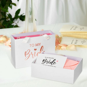 Cutie pentru cadou BBTO, hartie, alb/roz, 22 x 16 x 8 cm - Img 2