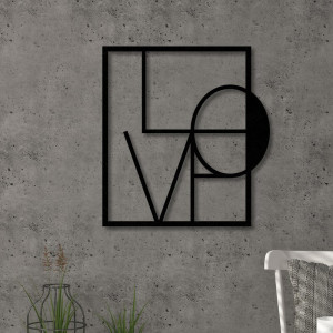 Decor de perete Big Love, negru, 49 x 45 cm - Img 3